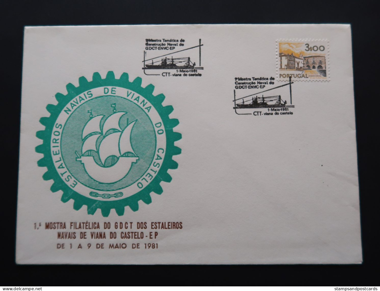 Portugal Cachet Commémoratif Chantier Naval Viana Do Castelo 1981 Shipyard  Event Postmark - Postal Logo & Postmarks