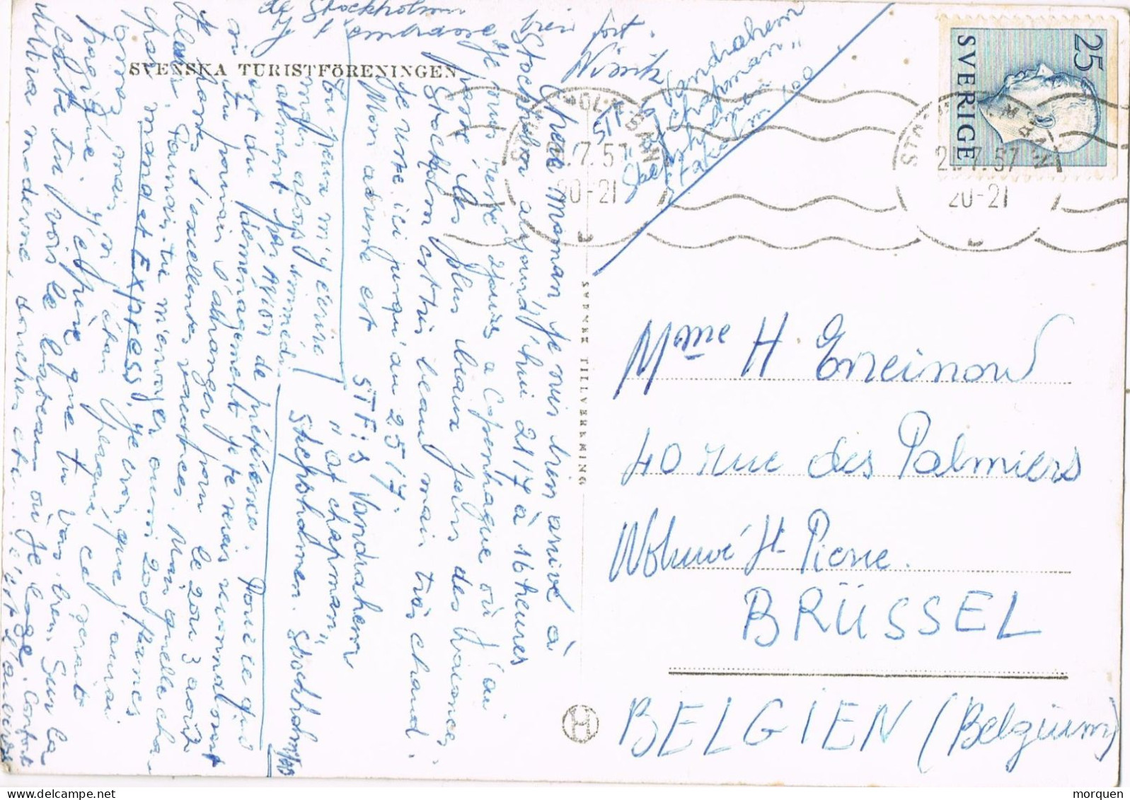 52670. Postal STOCKHOLM (Sverige) Suecia 1957. Ship, Barco STF, Vandrarhem Ap Chapman - Briefe U. Dokumente