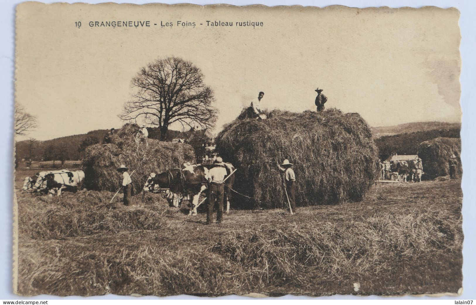 C. P. A. : Fribourg, Posieux : GRANGENEUVE : Les Foins, Tableau Rustique - Posieux