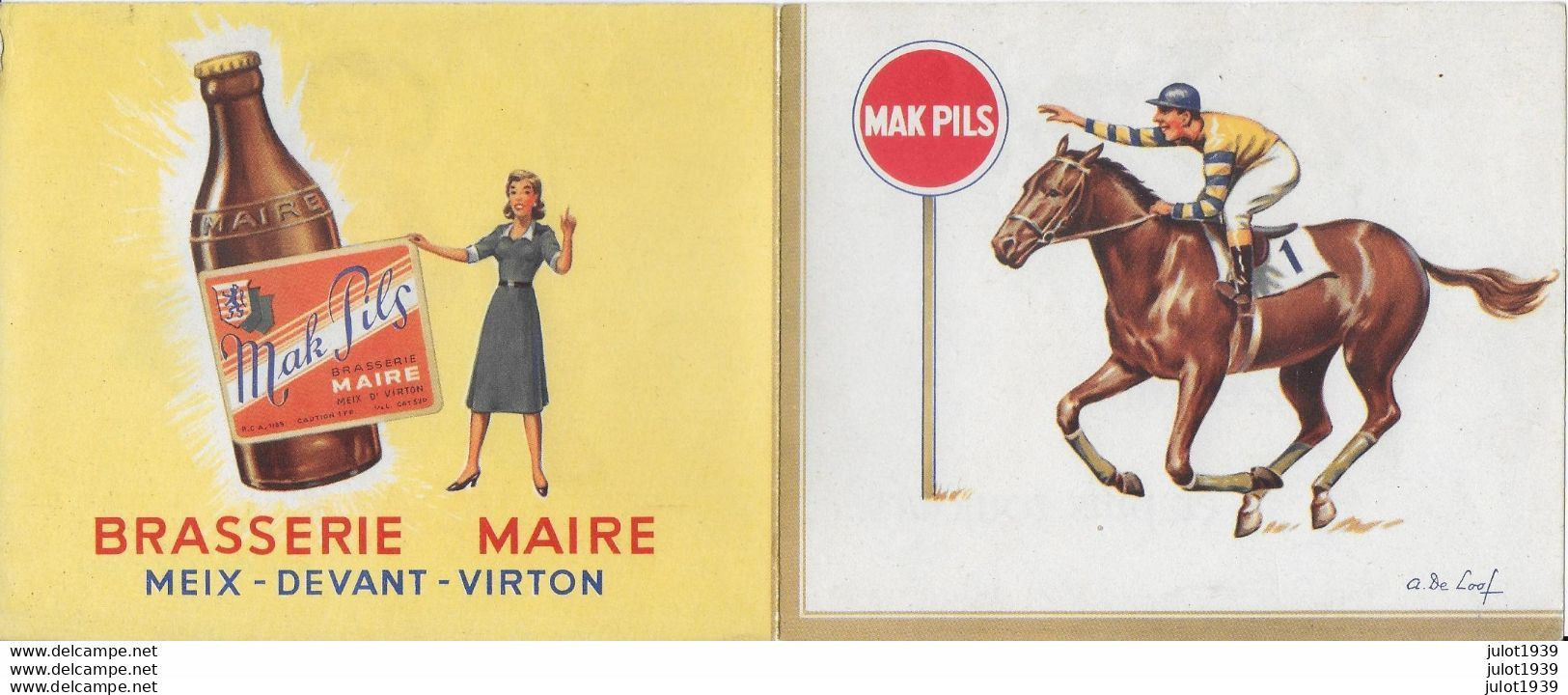 MEIX-DEVANT-VIRTON ..-- Folder BRASSERIE MAIRE . Par A. DE LOOF . MAK PILS . 28 X 12 CM . - Meix-devant-Virton