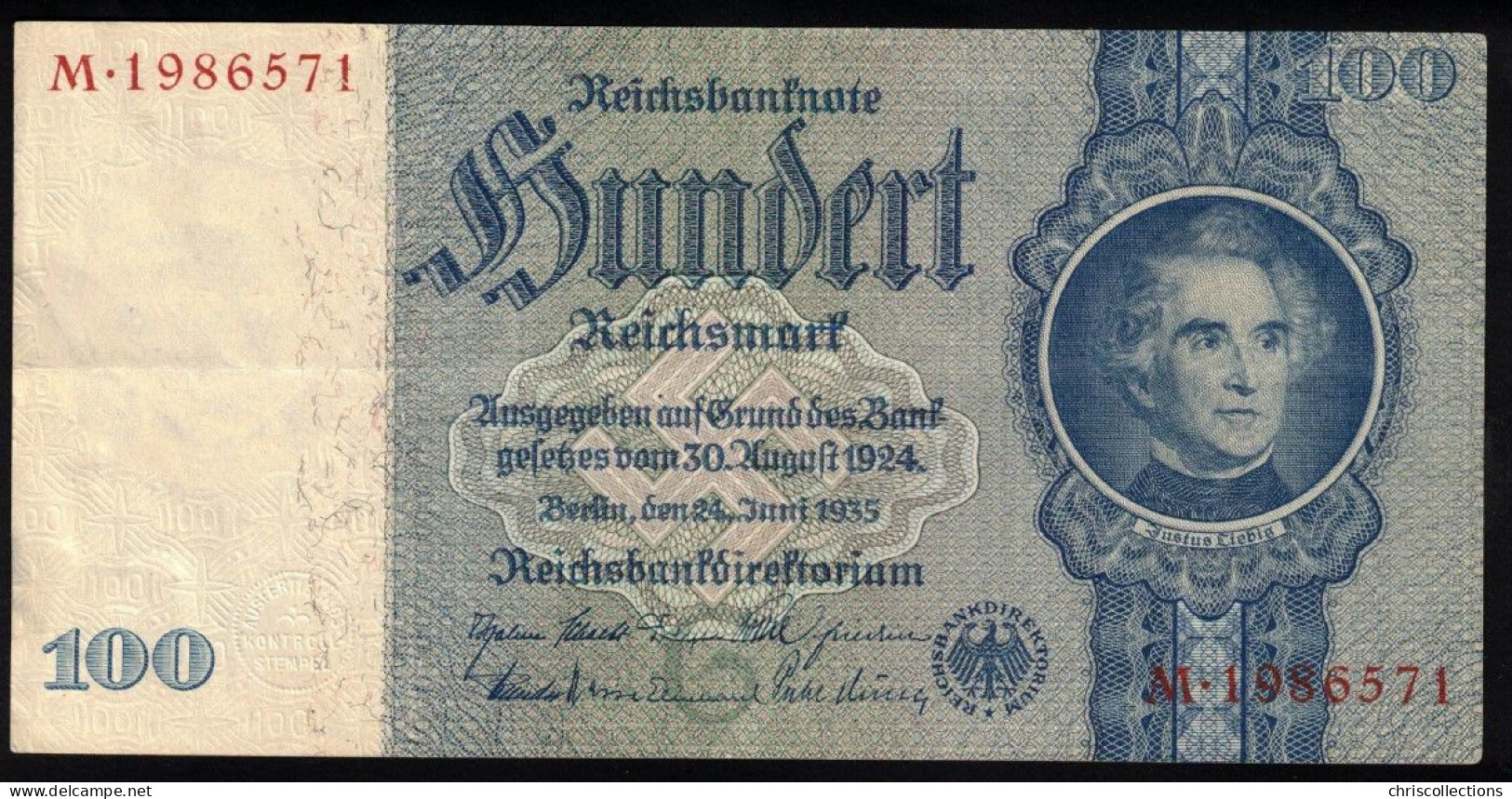 ALLEMAGNE - 100 Mark - 24/6/1935 - Pick : 183 - VF+ - 100 Reichsmark