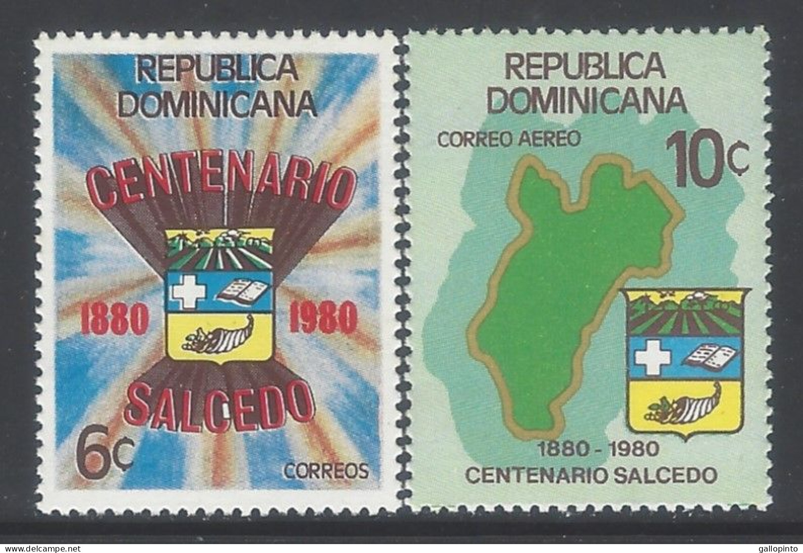 DOMINICAN REPUBLIC SALCEDO PROVINCE CENT. MAP And ARMS Sc 840 C328 MNH 1981 - Dominicaine (République)