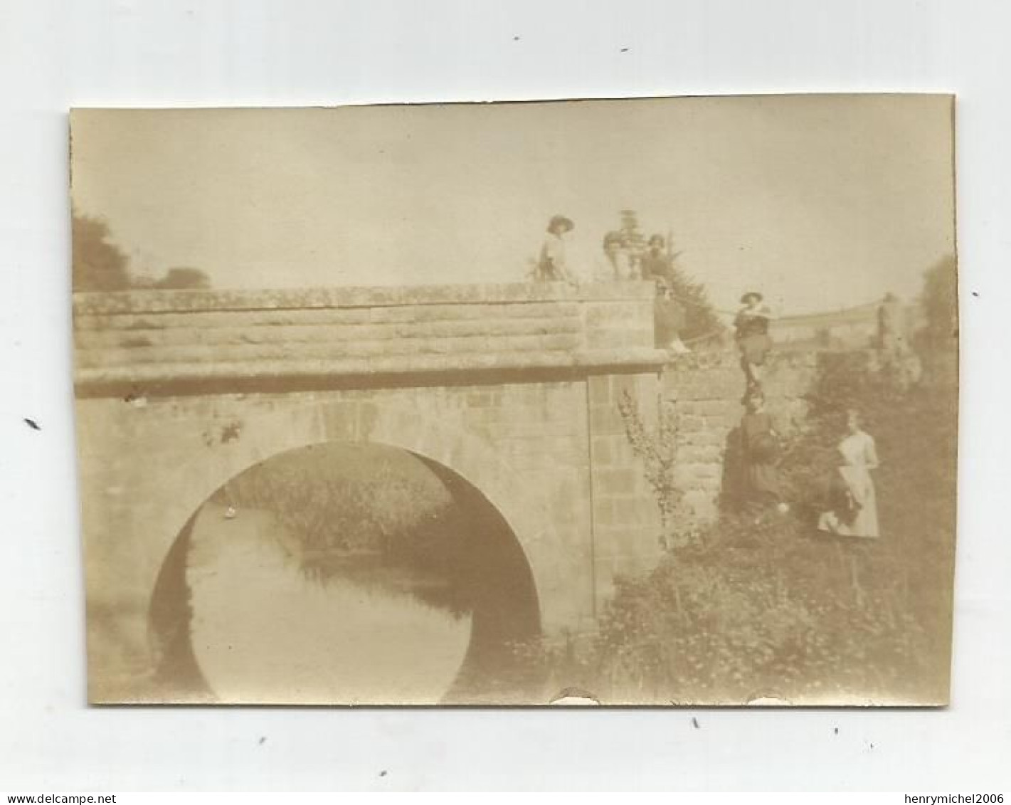 Photographie 85 Vendée Brétignoles Sur Mer Pont Animé  1922  Photo 8,3x5,5 Cm Env - Orte