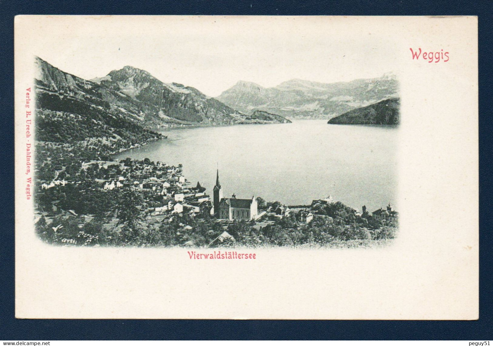 Lucerne. Weggis. Panorama Avec L' église Sainte-Marie Au Bord Du Lac Des 4 Cantons. Ca 1900 - Weggis