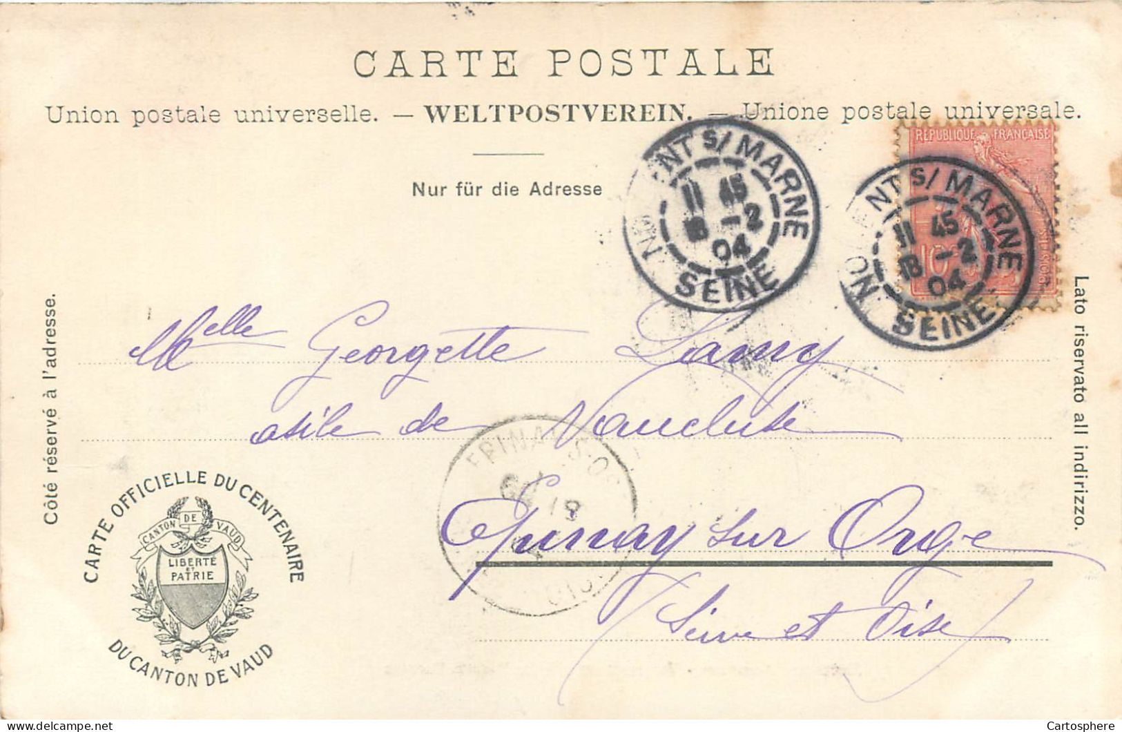 CPA Europe > Suisse > VD Vaud > Acte De Moudon Apparition De La Reine Berthe Carte Officielle No 12 - Centenaire Canton - Moudon