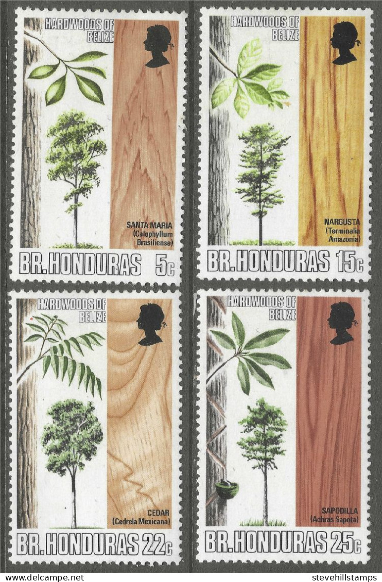 British Honduras. 1970 Indiginous Hardwoods (2nd Series). MH Complete Set. SG 291-294 - British Honduras (...-1970)