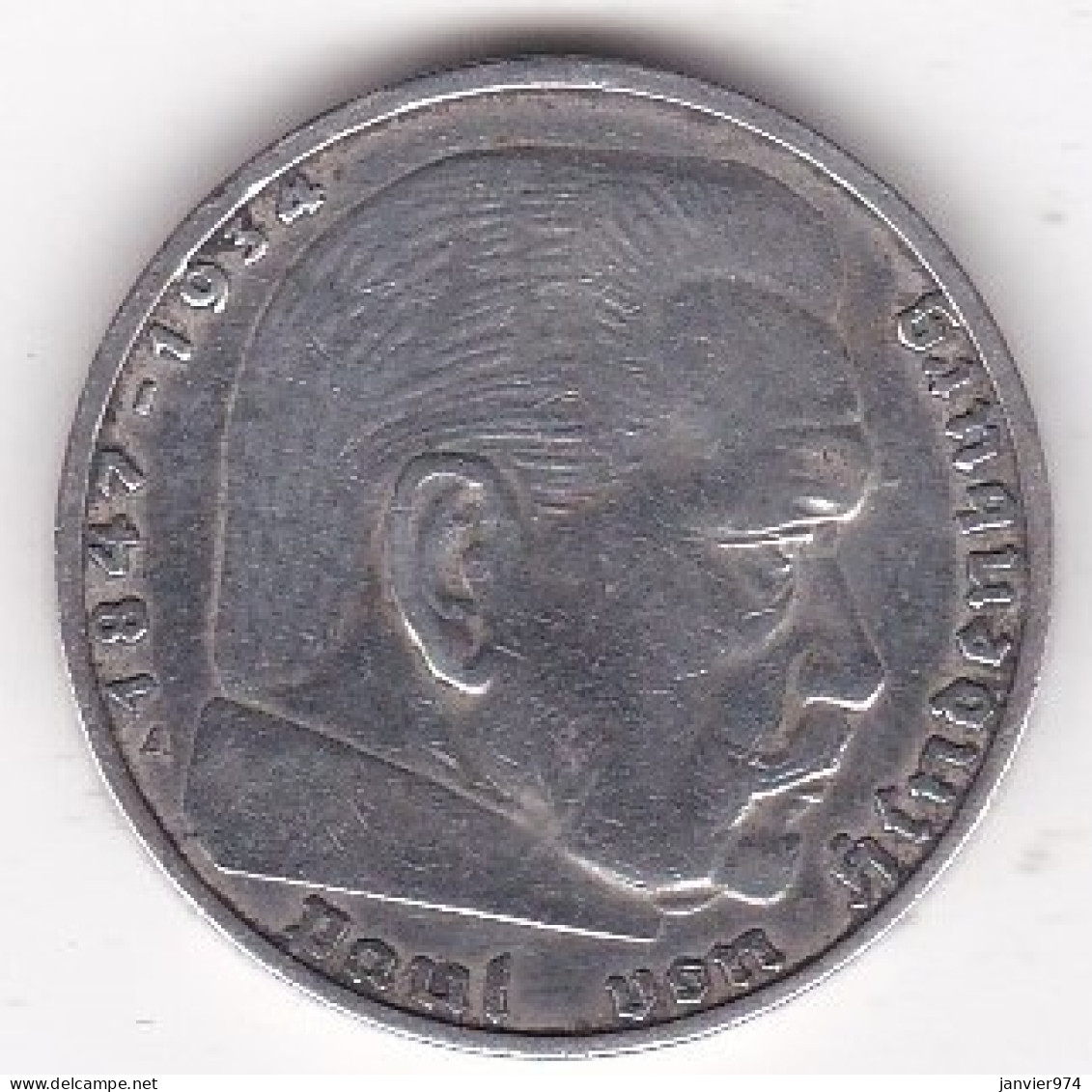 Allemagne 2 Reichsmark 1937 A Berlin, Paul Von Hindenburg, En Argent - 2 Reichsmark