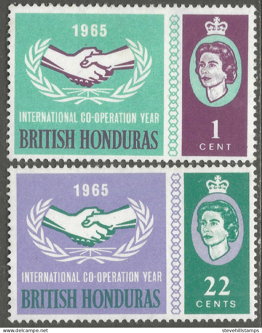 British Honduras. 1965 International Cooperation Year. MH Complete Set SG 224-225 - British Honduras (...-1970)