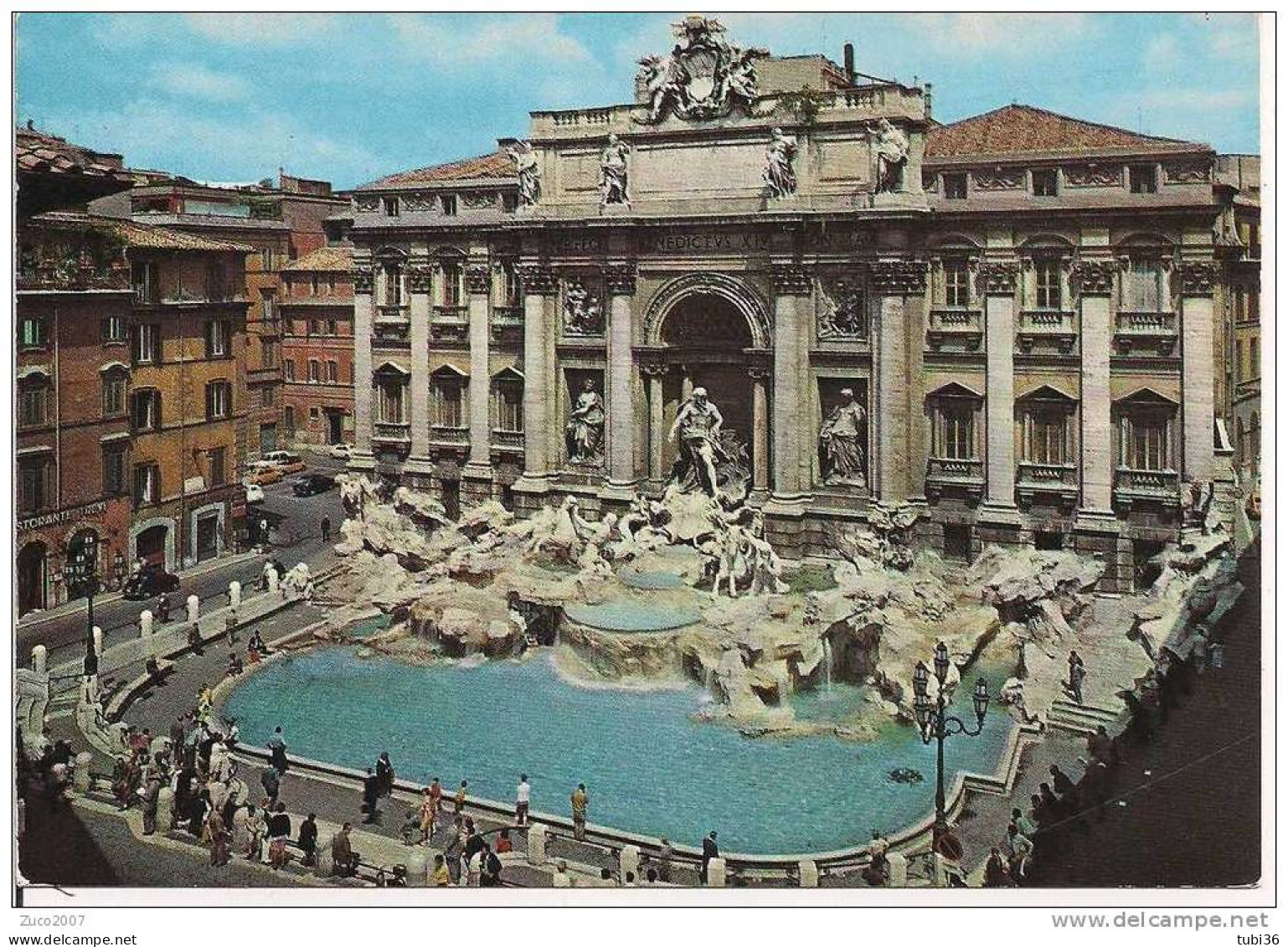 ROMA - FONTANA DI TREVI - COLORI VIAGGIATA  1987 - ANIMATA - Fontana Di Trevi