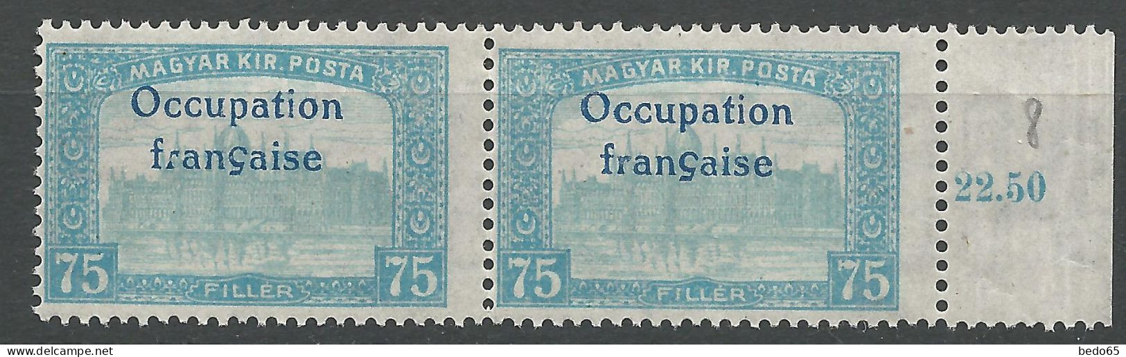 HONGRIE ( ARAD )  N° 16 R Tronqué à Française Tenant à Normal NEUF** LUXE SANS CHARNIERE / Hingeless / MNH - Ungebraucht