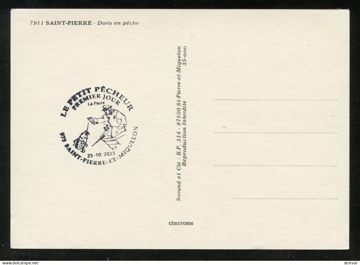 SAINT PIERRE ET MIQUELON (2023) Carte Maximum Card - Le Petit Pêcheur, Fishing Boat, Fisherman, Pêche - Cartes-maximum