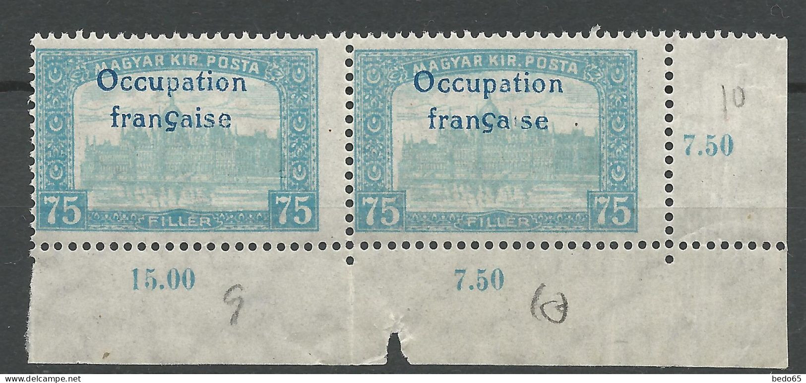 HONGRIE ( ARAD )  N° 16 Variétée I Squelettique à Française Tenant à Normal NEUF** LUXE SANS CHARNIERE / Hingeless / MNH - Nuevos