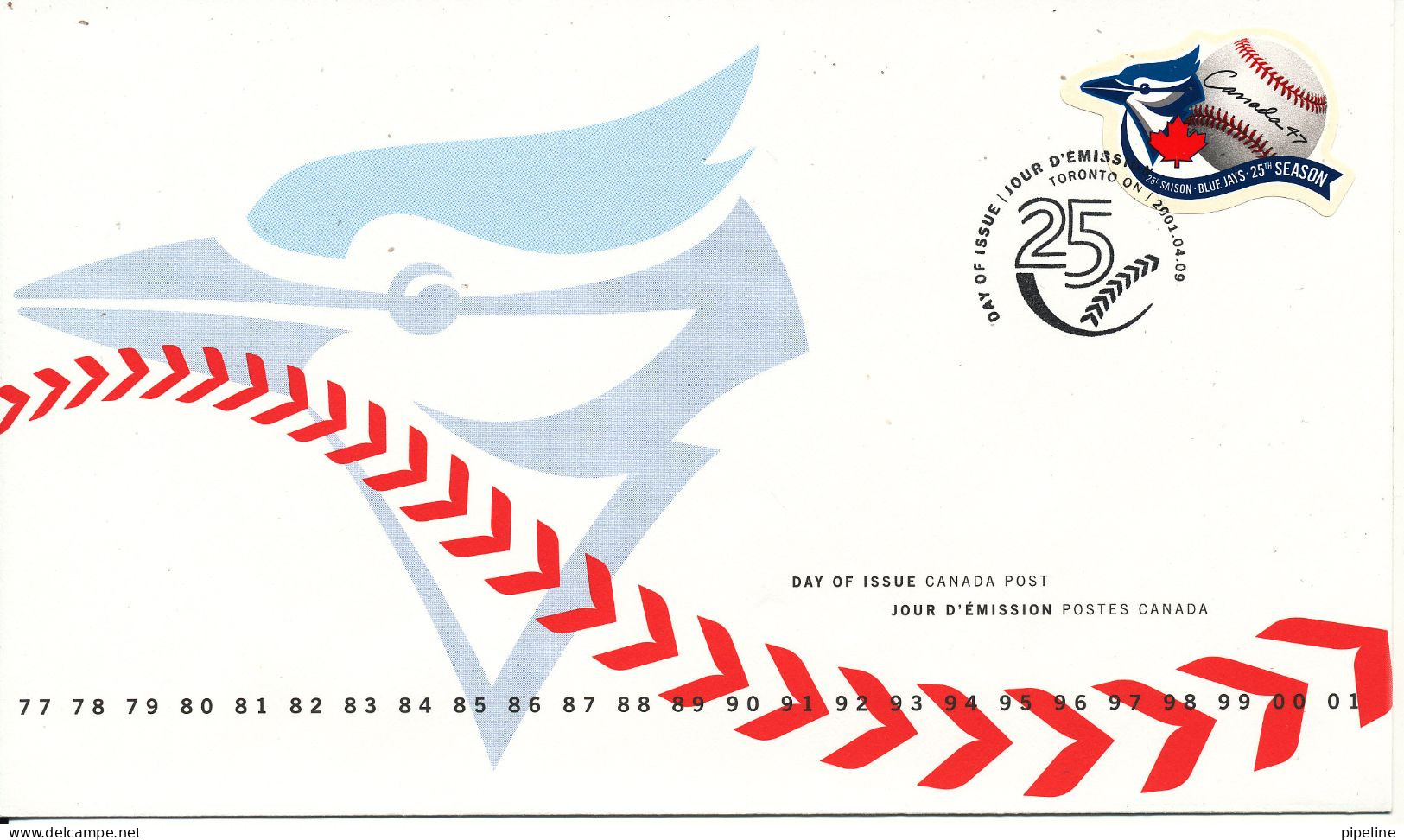 Canada FDC 9-4-2001 Hockey Toronto Blue Jays With Cachet - 2001-2010