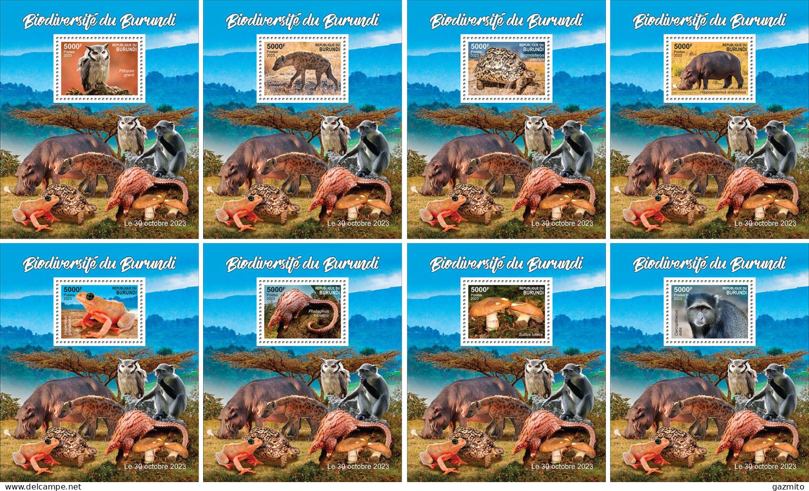 Burundi 2023, Biodiversity, Owl, Jena, Turtle, Hippo, Frog, Mushroom, Monkey, 8BF - Chimpancés