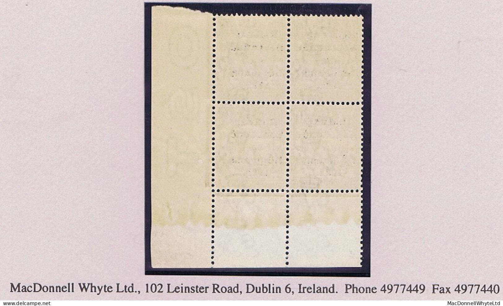 Ireland 1922 (Feb.) Thom Rialtas 5-line Ovpt In Black On 1½d Brown Lower Right Corner Block Of 4 Fresh Mint Unmounted - Nuevos