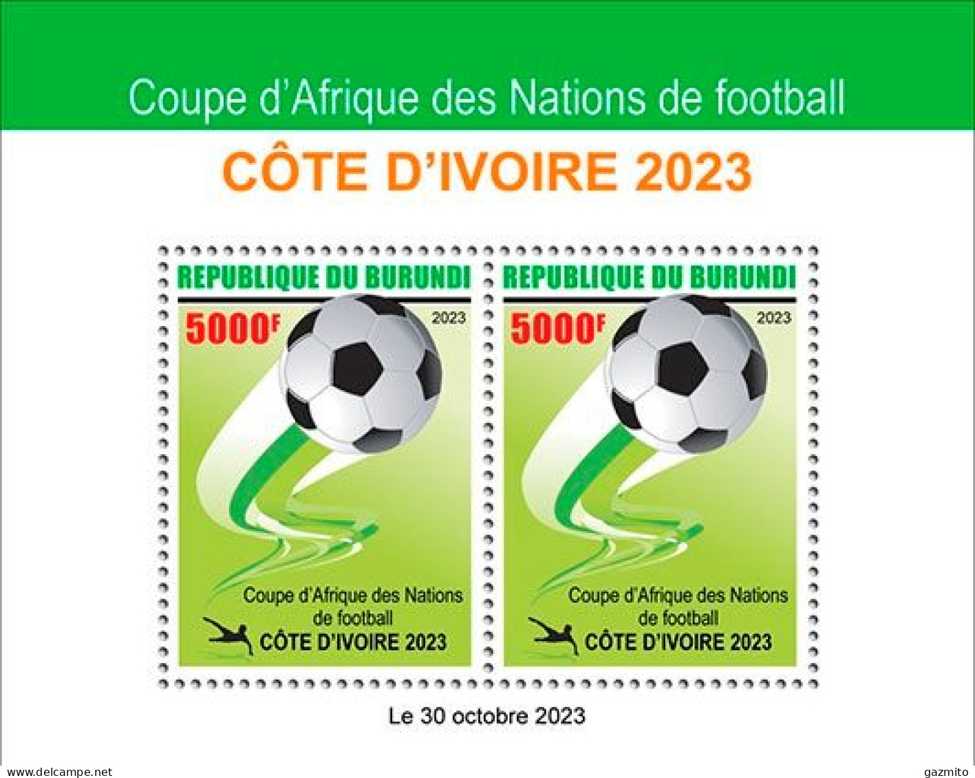 Burundi 2023, Football, Block - Unused Stamps