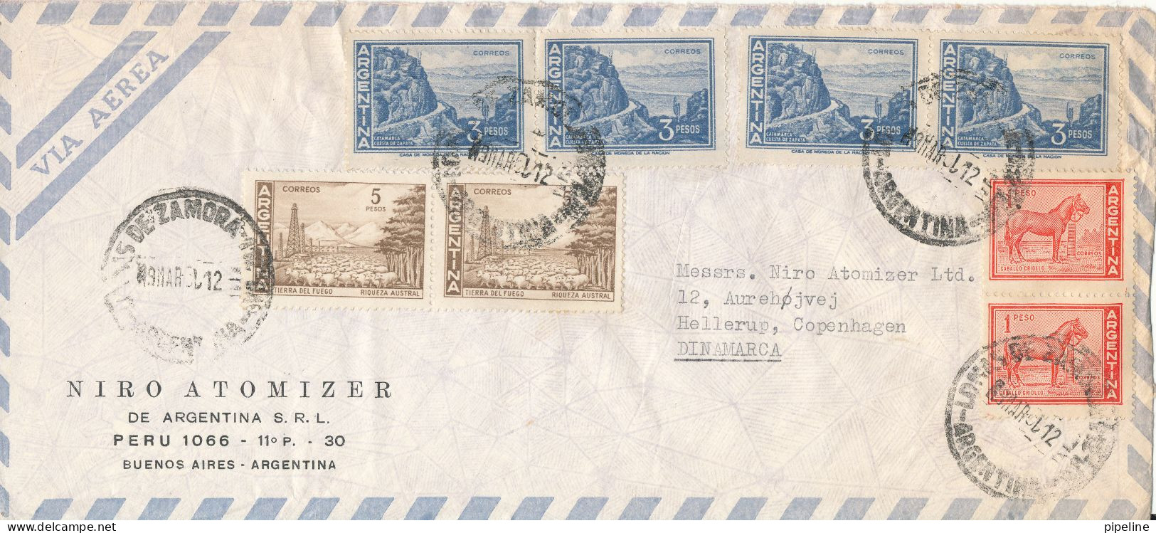 Argentina Air Mail Cover Sent To Denmark 9-3-1961 ?? Topic Stamps - Luftpost