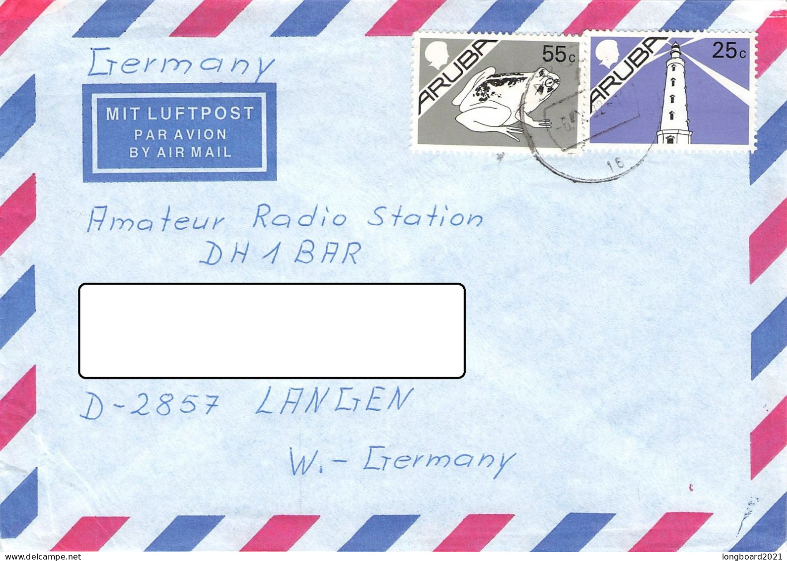 ARUBA - AIRMAIL 1990 - LANGEN/DE / 1258 - Curaçao, Antille Olandesi, Aruba