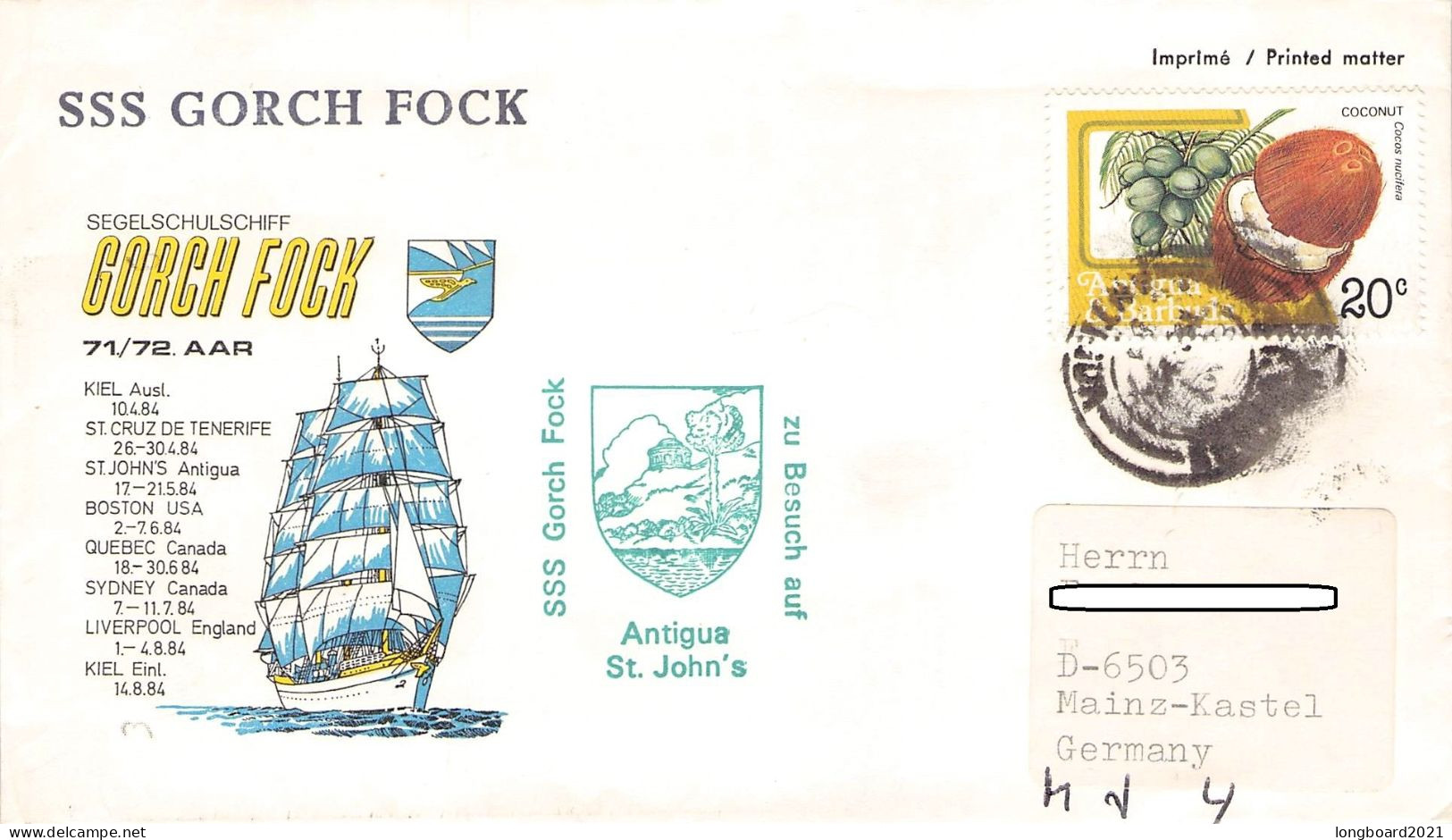 ANTIGUA - MAIL 1984 - MAINZ/DE / 1259 - Antigua Et Barbuda (1981-...)