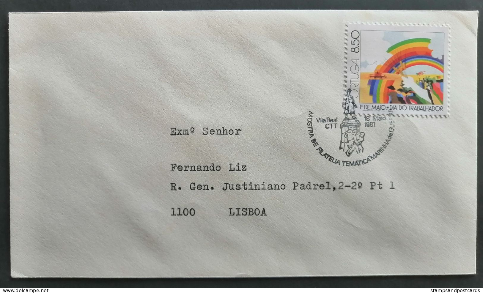 Portugal Cachet Commémoratif Expo Philatelique Vila Real 1981 Stamp Expo Event Postmark - Sellados Mecánicos ( Publicitario)