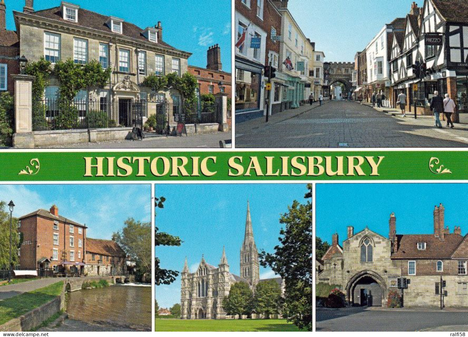 1 AK England * Ansichten Von Salisbury - Mompesson House - High Street - Harnham Mill - Cathedral - St. Ann's Gate * - Salisbury