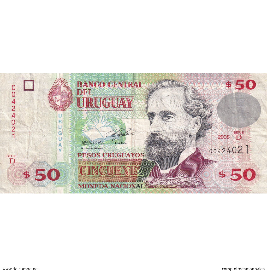 Uruguay, 50 Pesos Uruguayos, 2008, KM:87a, TTB - Uruguay