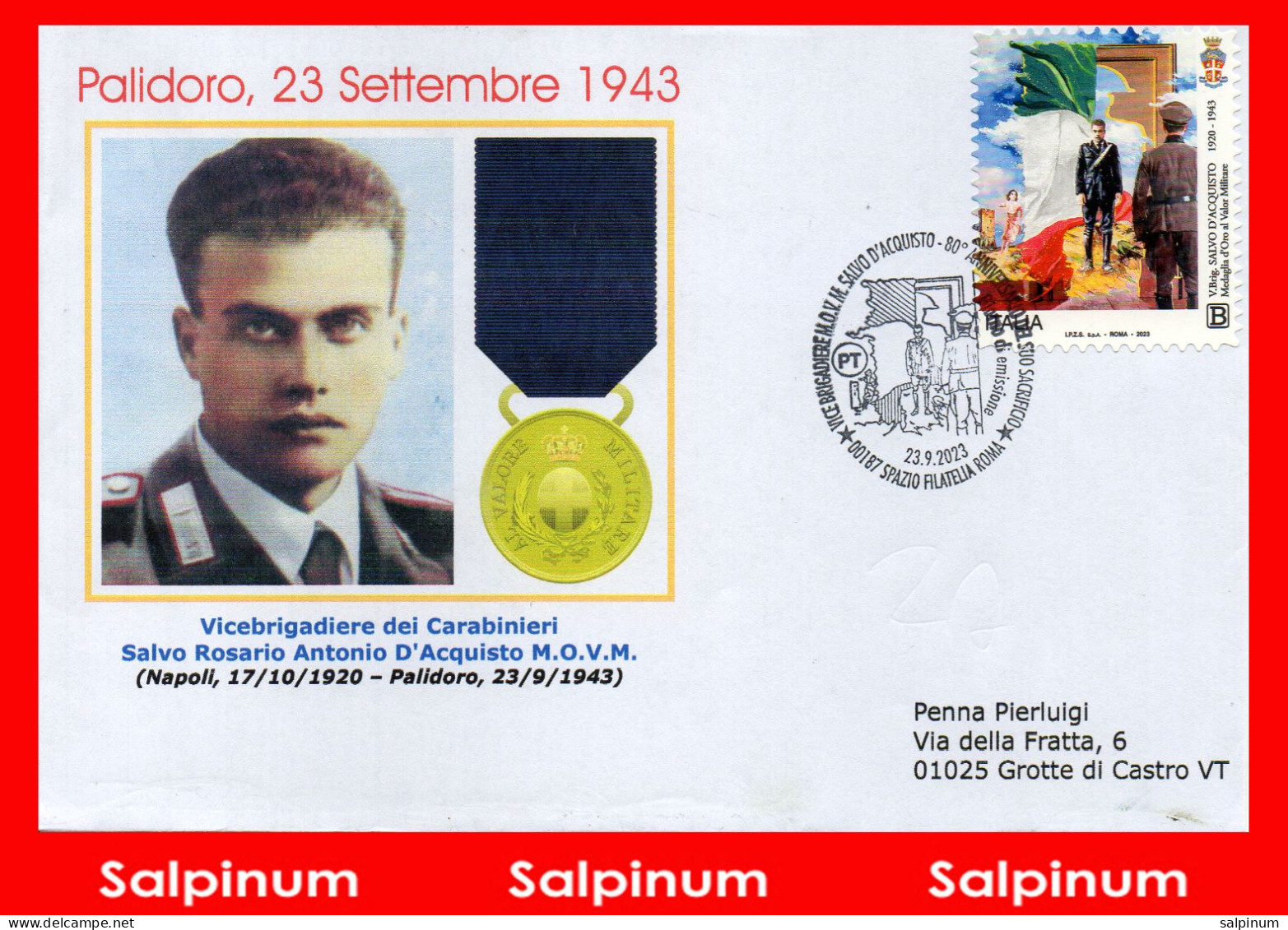 ANNULLO ANNIVERSARIO 80° MORTE SALVO D'ACQUISTO – F.D.C. - 2021-...: Poststempel