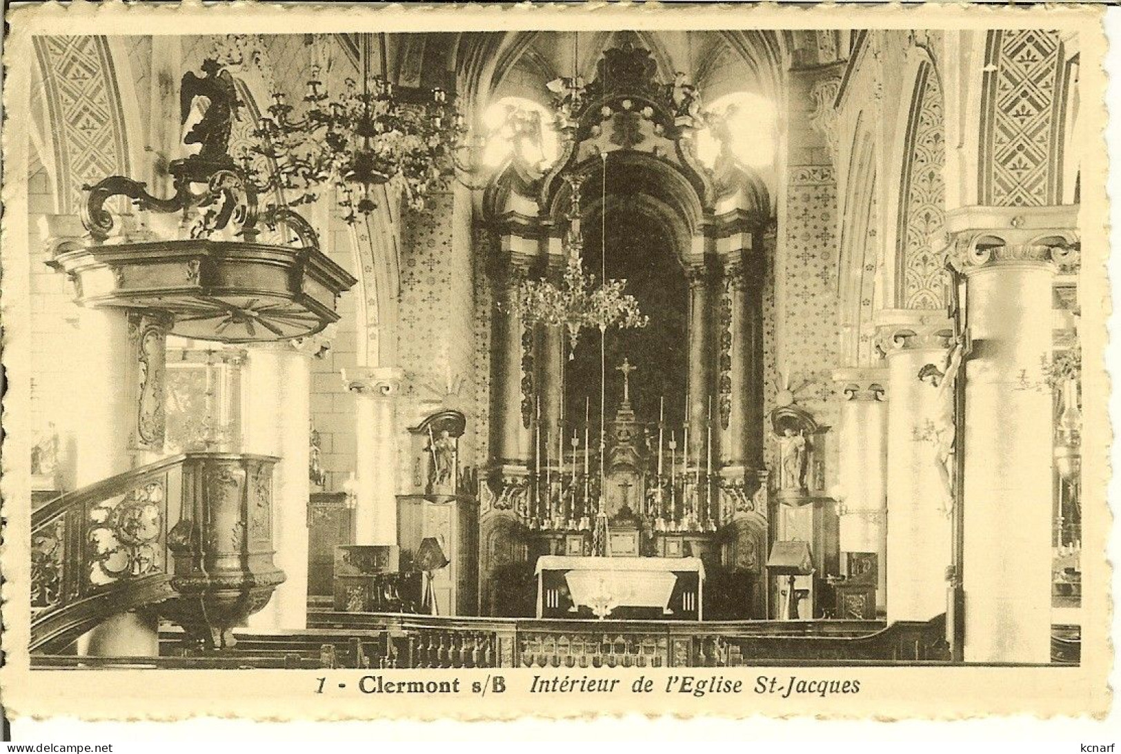 CP CLERMONT S/B ( Thimister ) " Intérieur De L'Eglise St-Jacques " - Thimister-Clermont