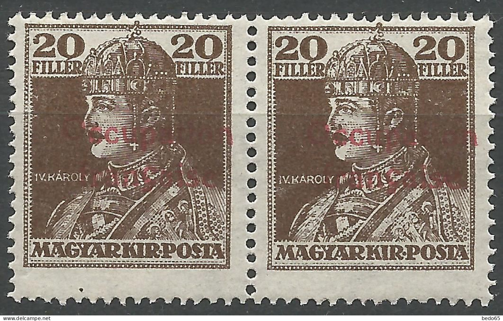 HONGRIE ( ARAD ) N° 24 Variétée O D' Occupation Plus Haut Tenant à Normal NEUF** LUXE SANS CHARNIERE / Hingeless / MNH - Ungebraucht