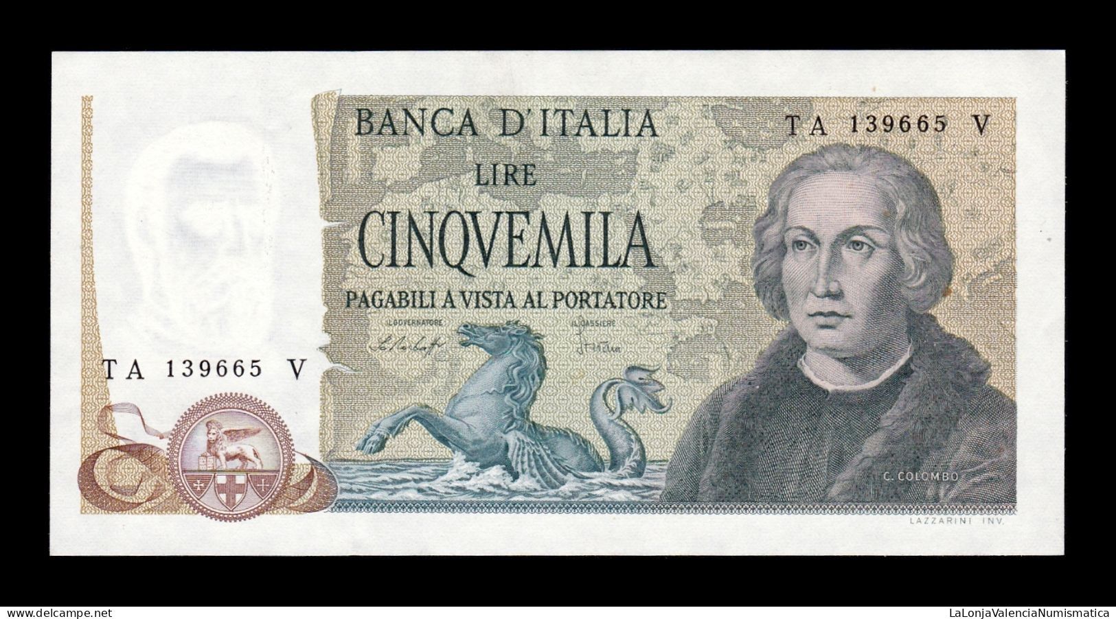 Italia Italy 5000 Lire 1977 Pick 102c Sc Unc - 5000 Lire