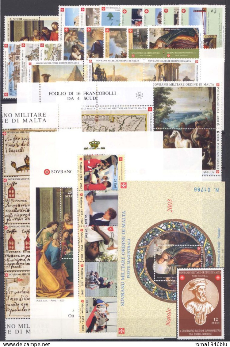 SMOM 2003 Annata Completa/Complete Year MNH/** VF - Sovrano Militare Ordine Di Malta