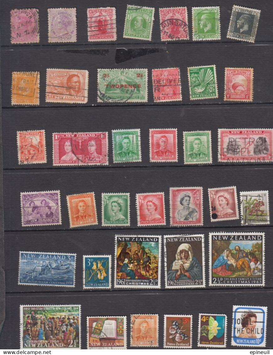 NOUVELLE ZELANDE LOT DE 37 TIMBRES OBLITERES - Usati