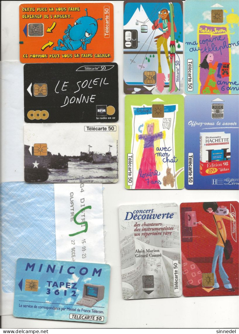 LOT DE 10 TELECARTES DE FRANCE DIFFERENTE - Sammlungen