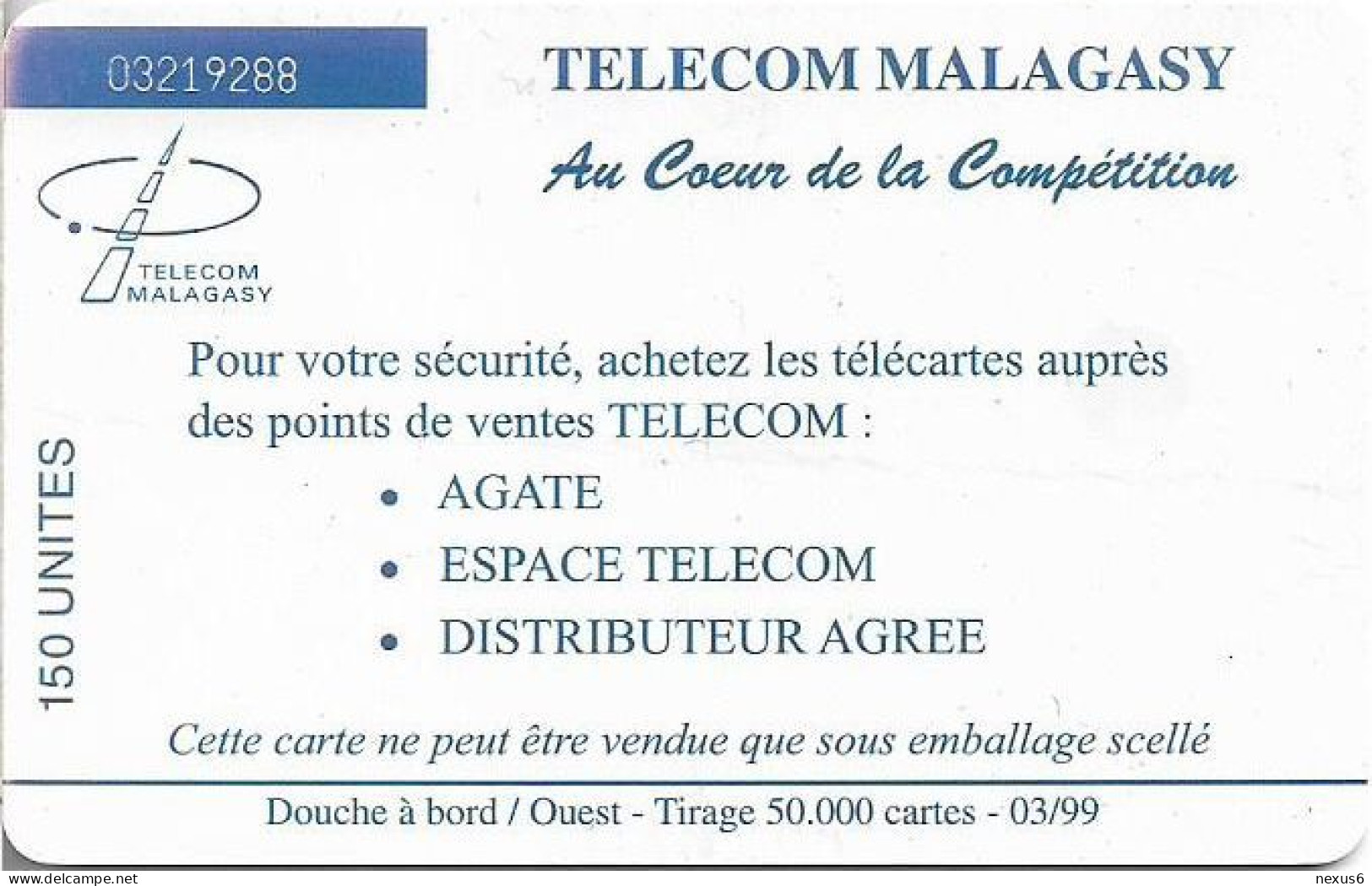 Madagascar - Telecom Malagasy - Shower Time, SC7, 03.1999, 150Units, 50.000ex, Used - Madagaskar