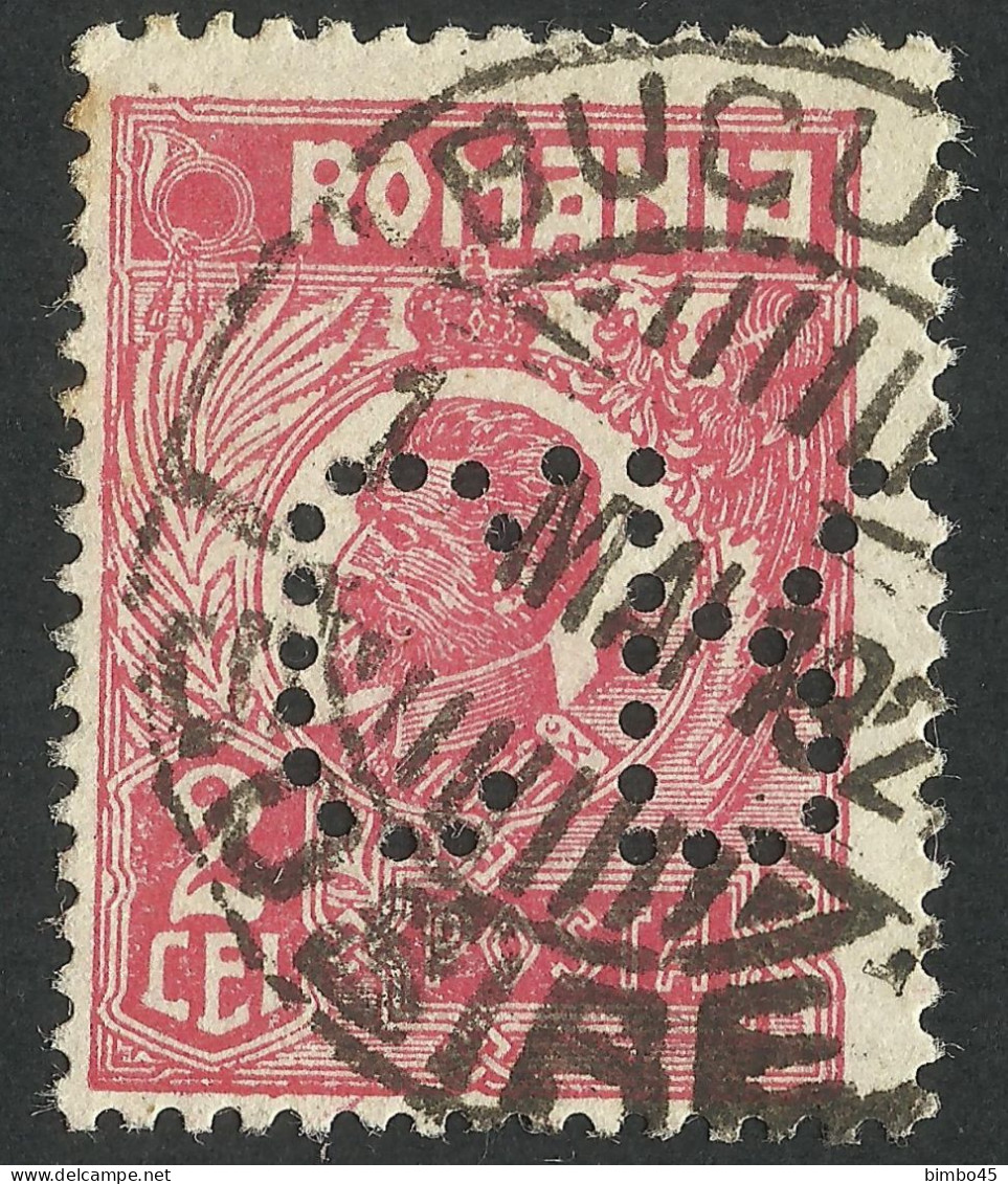 Fairly Rare ROMANIA Perfin  C.R. 1922-Catalog Of Romanian Perfins Laszlo Eros C-fairly Rare ( 21-100 Examples Reported ) - Oblitérés