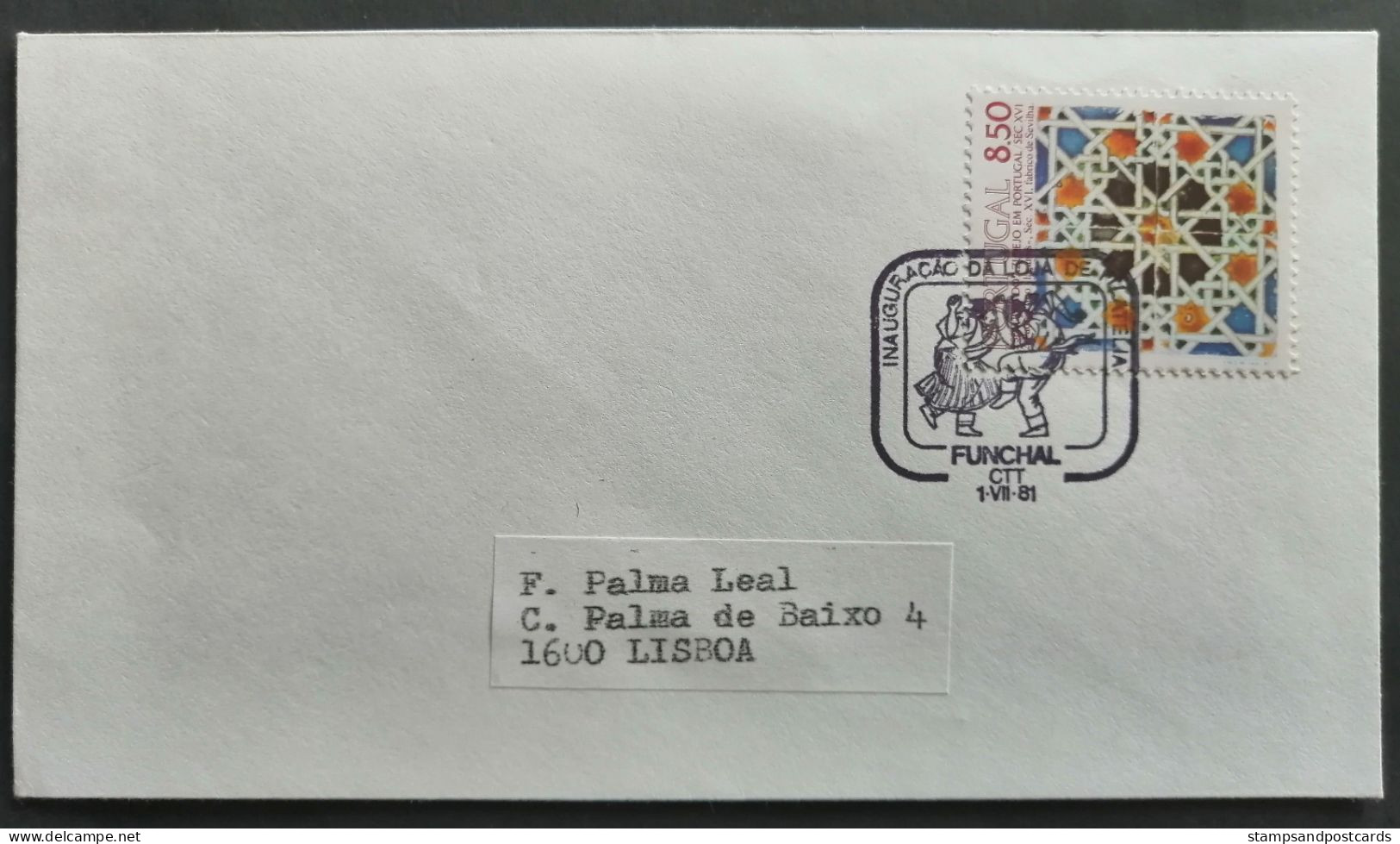 Portugal Cachet Commemoratif Inauguration Boutique Philatelie La Poste Madère Funchal 1981 Madeira Stamp Shop Event Pmk - Flammes & Oblitérations