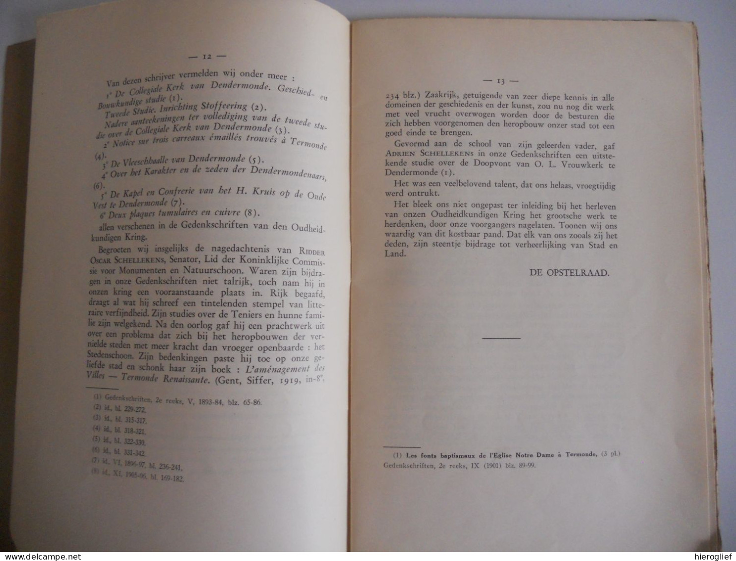 Oudheidkundige Kring Vh Land V DENDERMONDE - GEDENKSCHRIFTEN 3e Reeks Deel 1 / 1ste Aflevering 1938 - Histoire