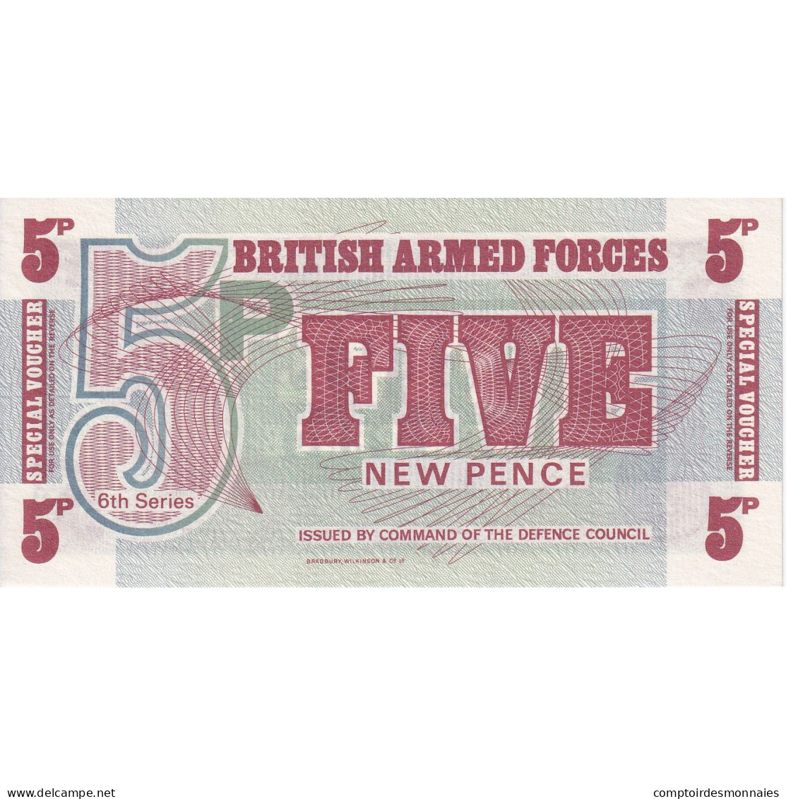 Grande-Bretagne, 5 New Pence, Undated (1972), KM:M47, NEUF - Fuerzas Armadas Británicas & Recibos Especiales