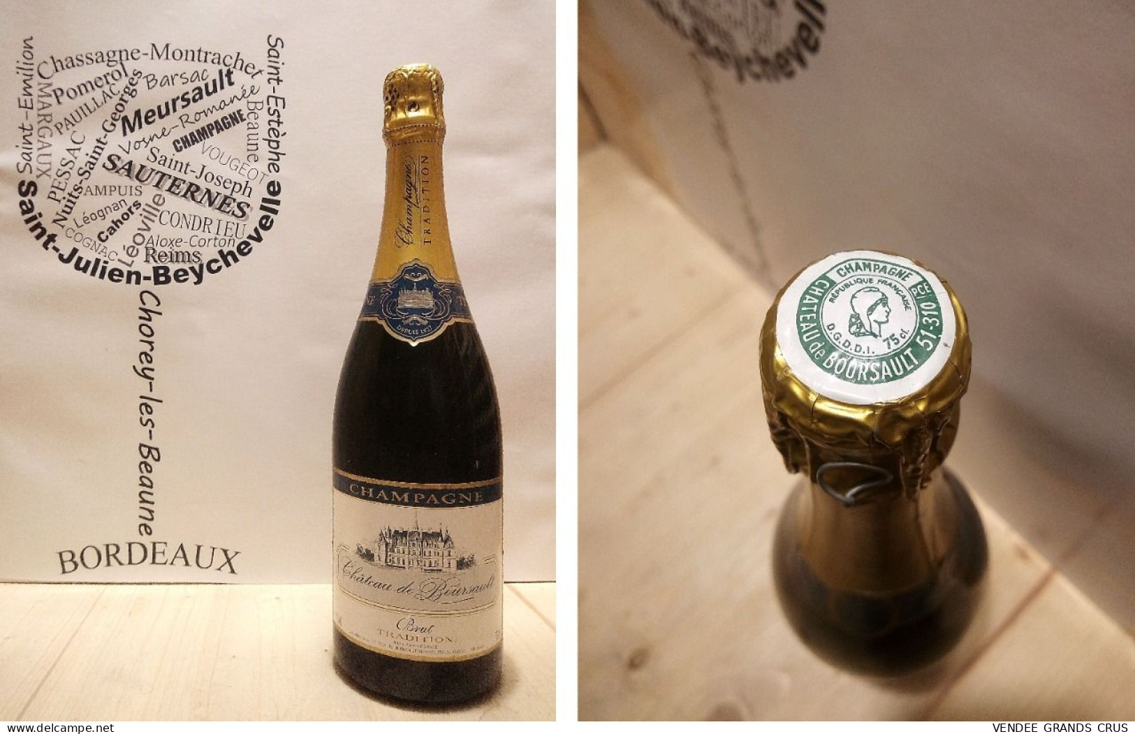 Champagne Brut Tradition - Château De Boursault - Dég. 17 Juillet 2001 - 1 X 75 Cl - Blanc Effervescent - Champagne & Schuimwijn