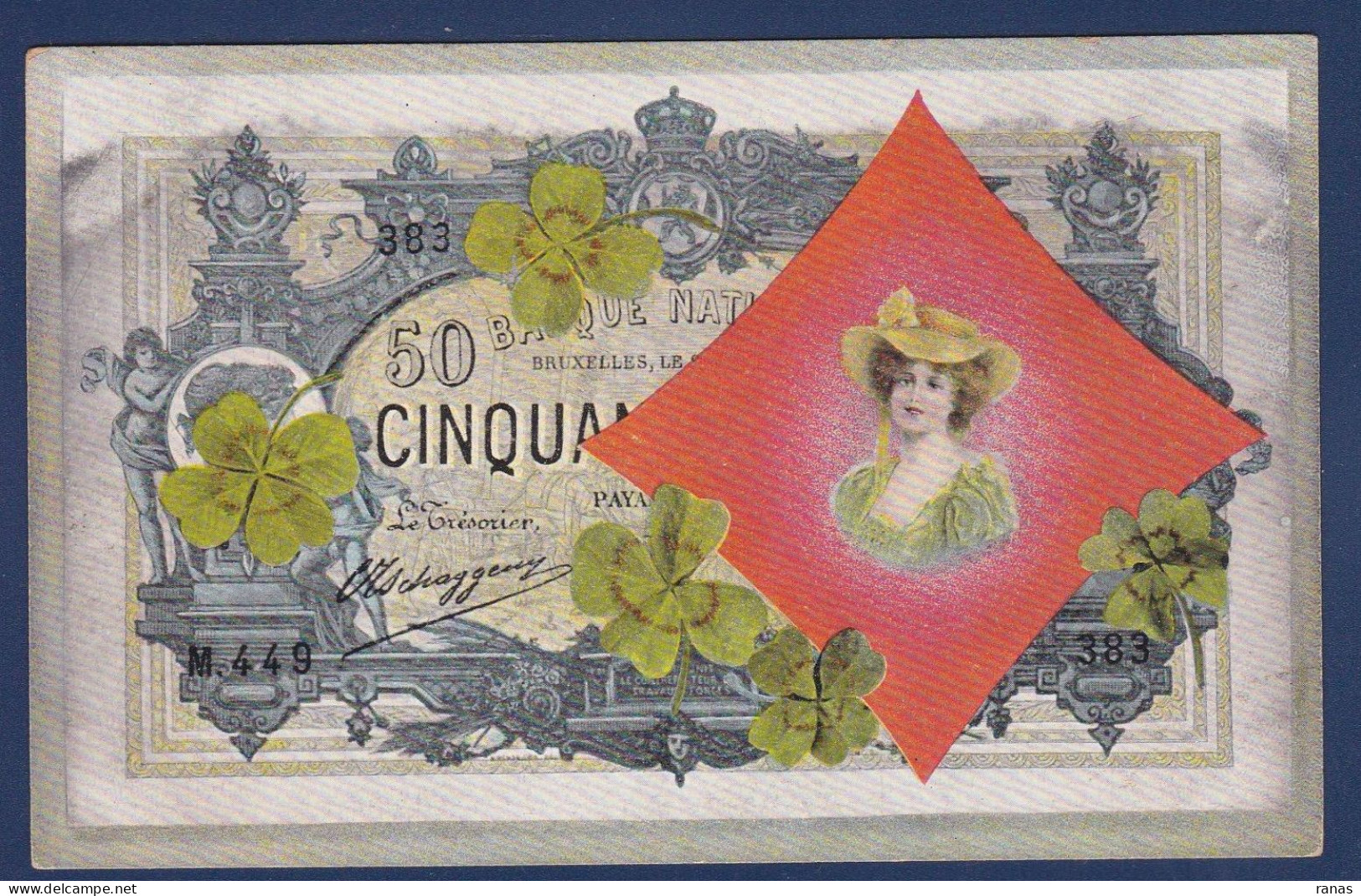 CPA Billet De Banque Banknote Non Circulé Jeu De Cartes Femme Woman - Münzen (Abb.)