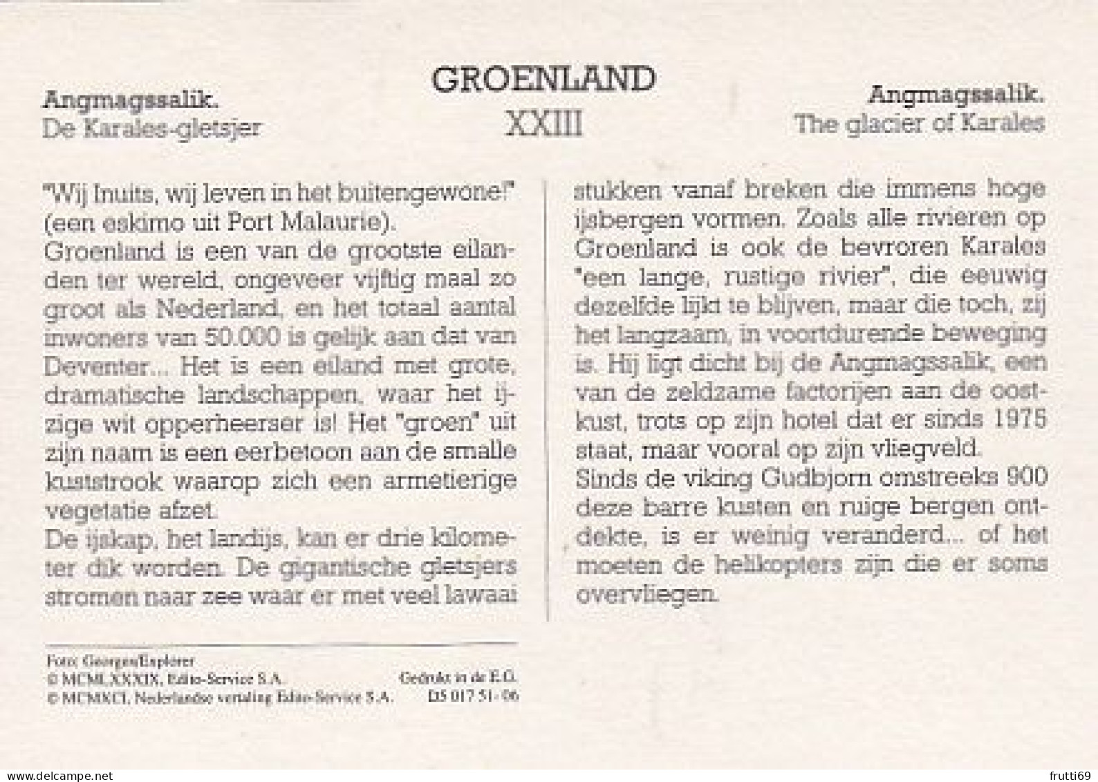 AK 180611 GREENLAND - Angmagssalik - De Karales-gletsjer - Groenlandia