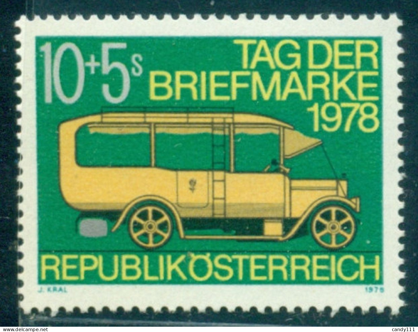 1978 Stamp Day, Mail Van  Fom 1913,Austria,Mi.1592,MNH - Autres (Terre)