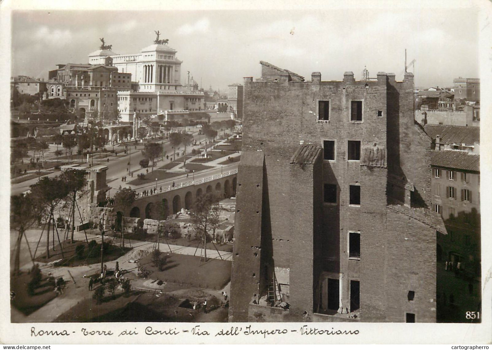 Postcard Italy Rome Via Dell'Impero Vittoriano Altaire Della Patria - Altare Della Patria