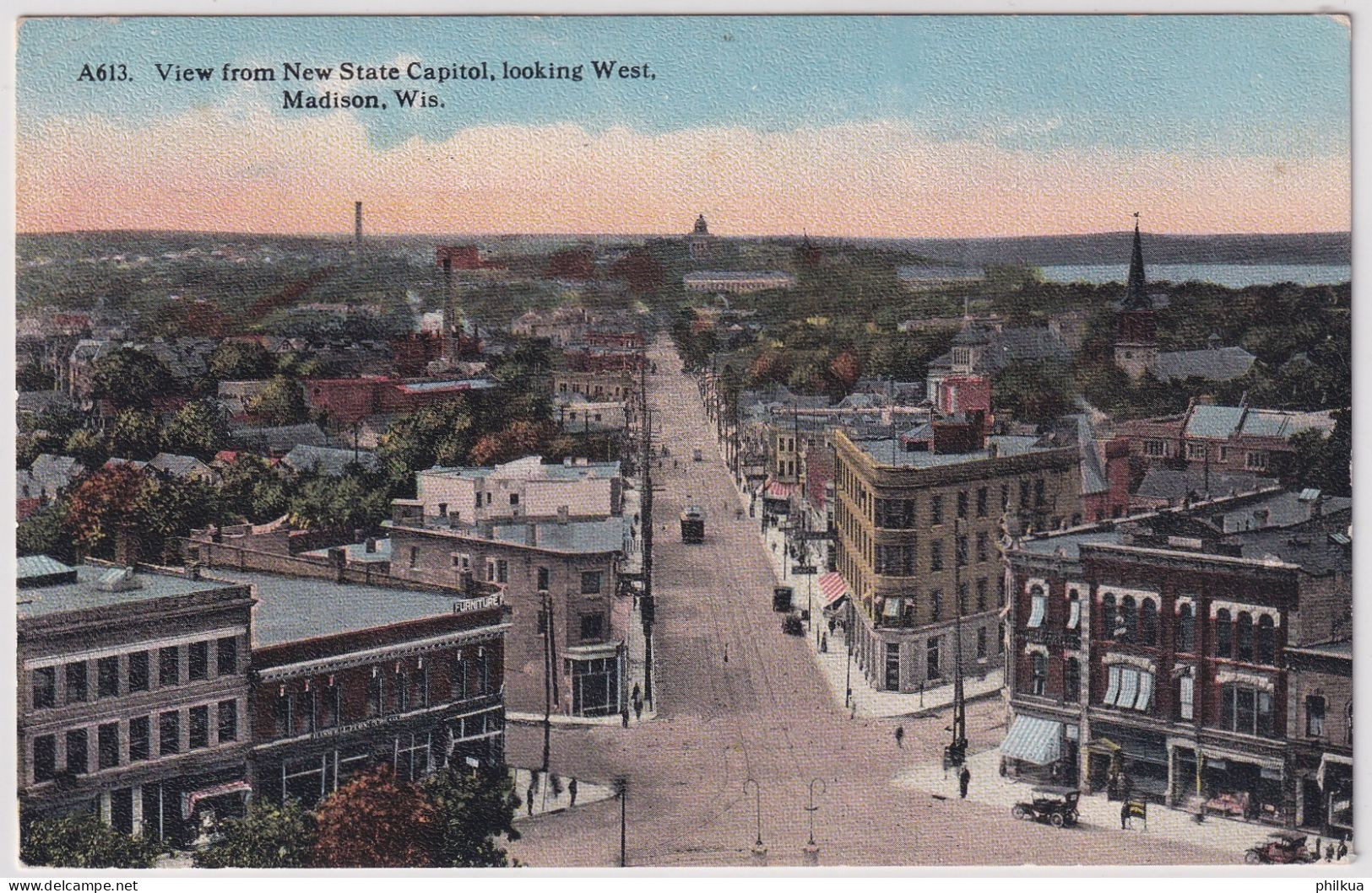 Madison - Wisconsin - View From New State Capitol, Looking West, - Madison