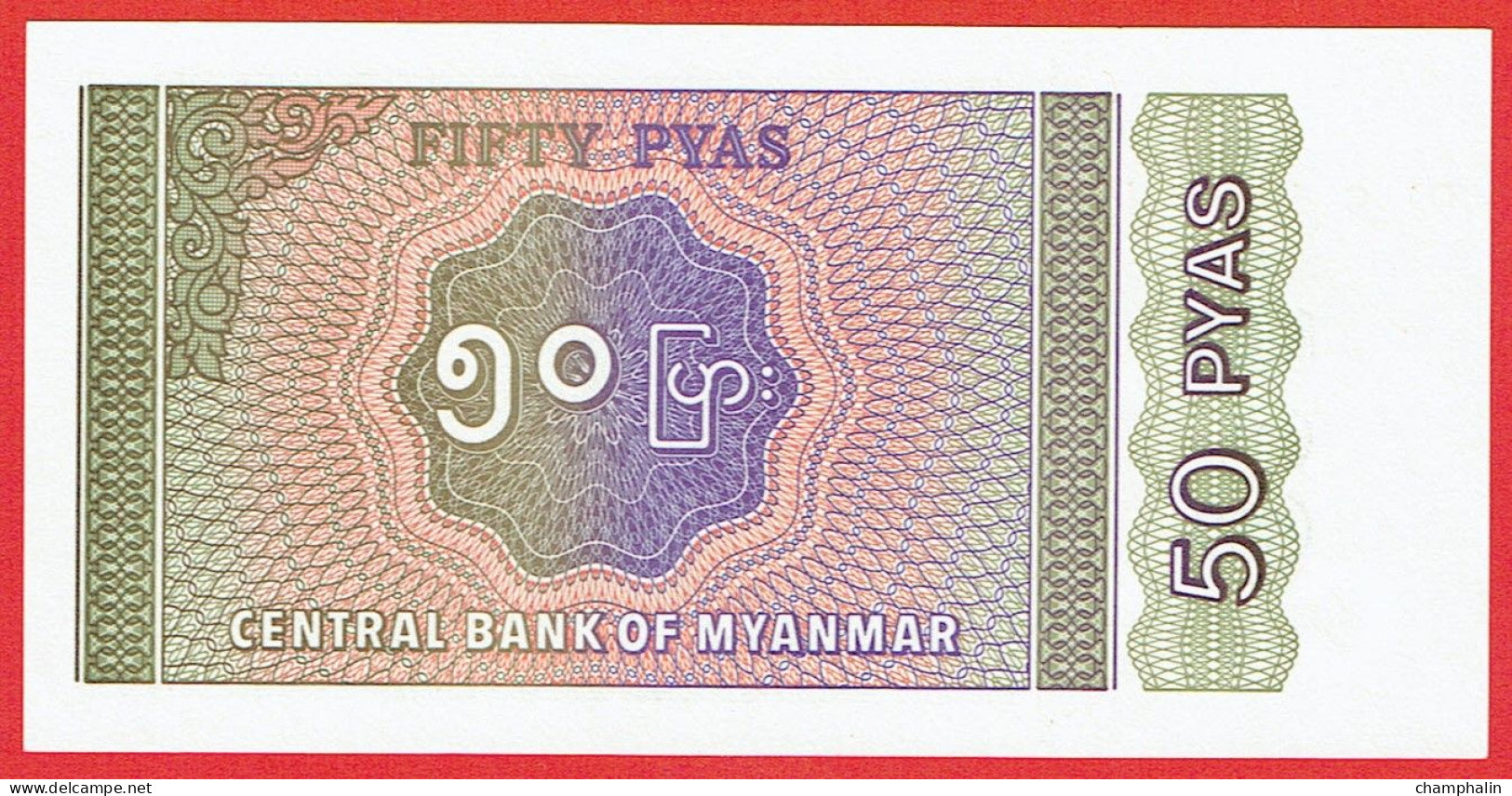 Myanmar - Birmanie - Billet De 50 Pyas - Non Daté (1994) - Neuf - P68 - Myanmar