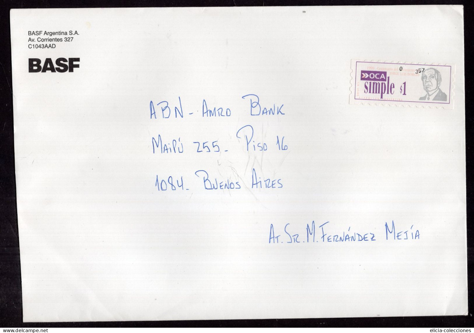 Argentina - 1999 - Letter - Private Mail - Commercial Envelope - Sent From Buenos Aires - Caja 1 - Covers & Documents