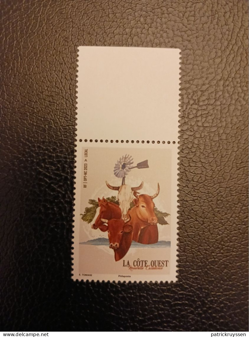 Caledonia 2023 Caledonie West Coast Farm Animal Horse Cow Ox Cattle Cheval Cote Ouest 1v Mnh BDF UP HAUT - Neufs