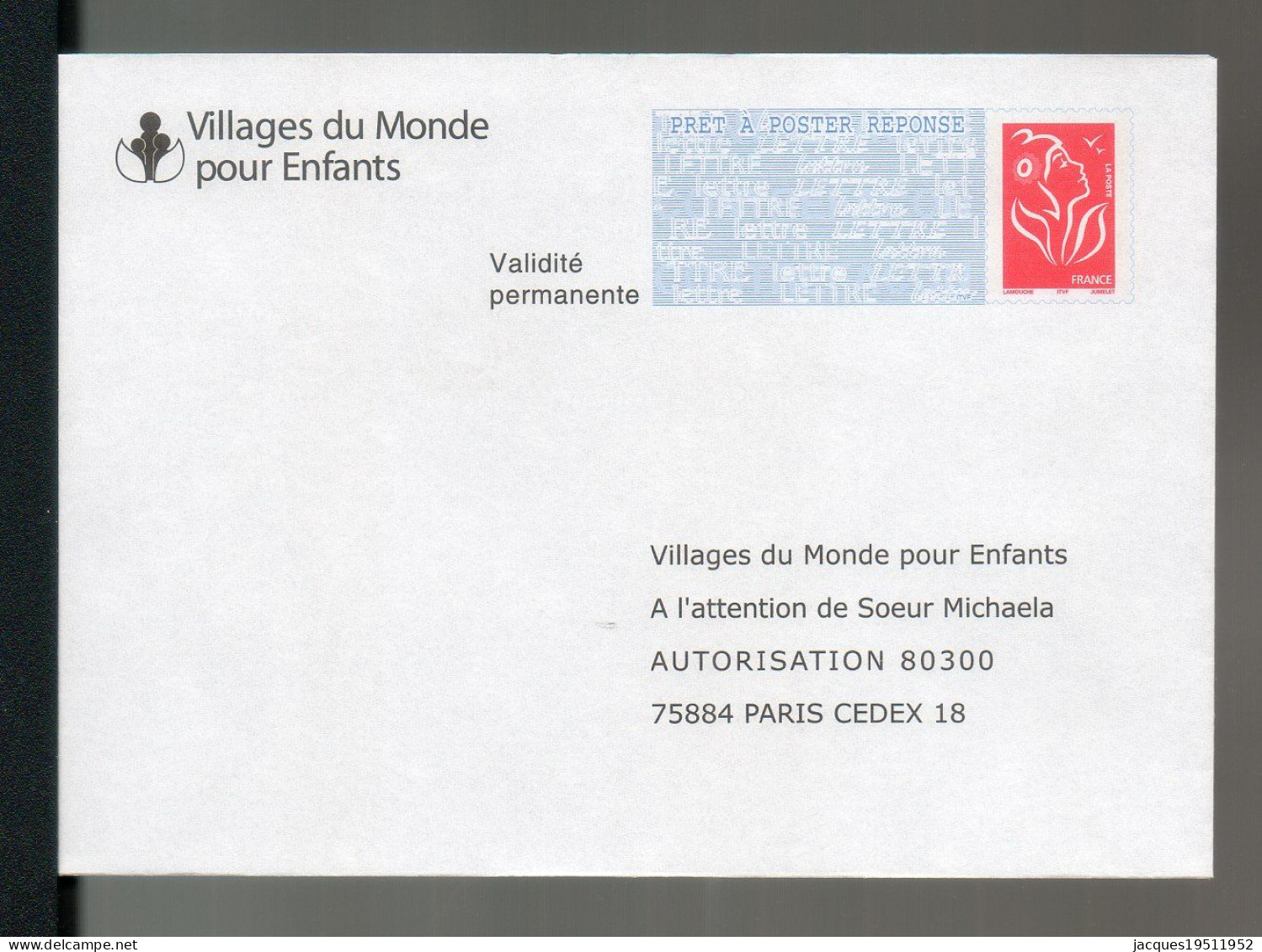 NJ-36 - Lamouche ITVF - Villages Du Monde Pour Enfants - N° 06P338 - PAP: Antwort/Lamouche