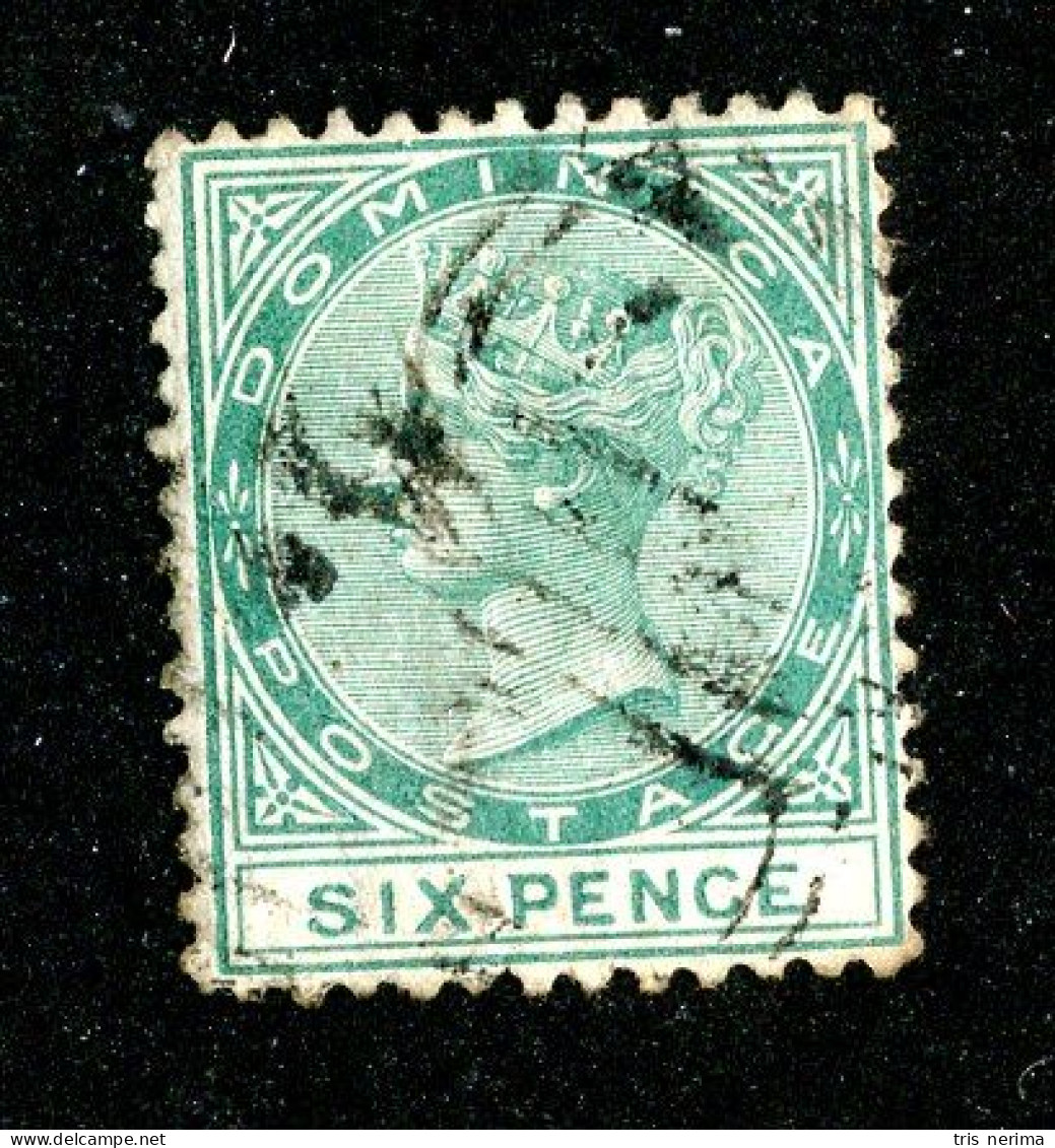 7698 BCx 1877 Scott # 8 Used Cat.$22.50 (offers Welcome) - Dominica (...-1978)