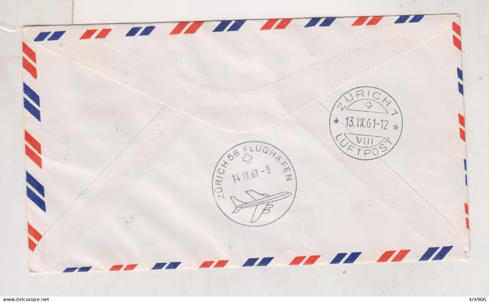 INDIA, 1961 Airmail Cover To Switzerland - Corréo Aéreo
